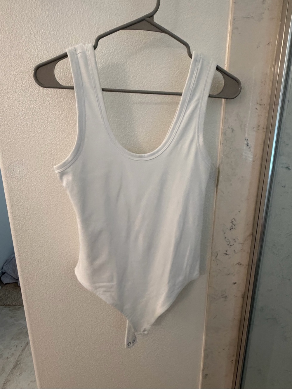 nuuds White Sleeveless Tank Bodysuit
